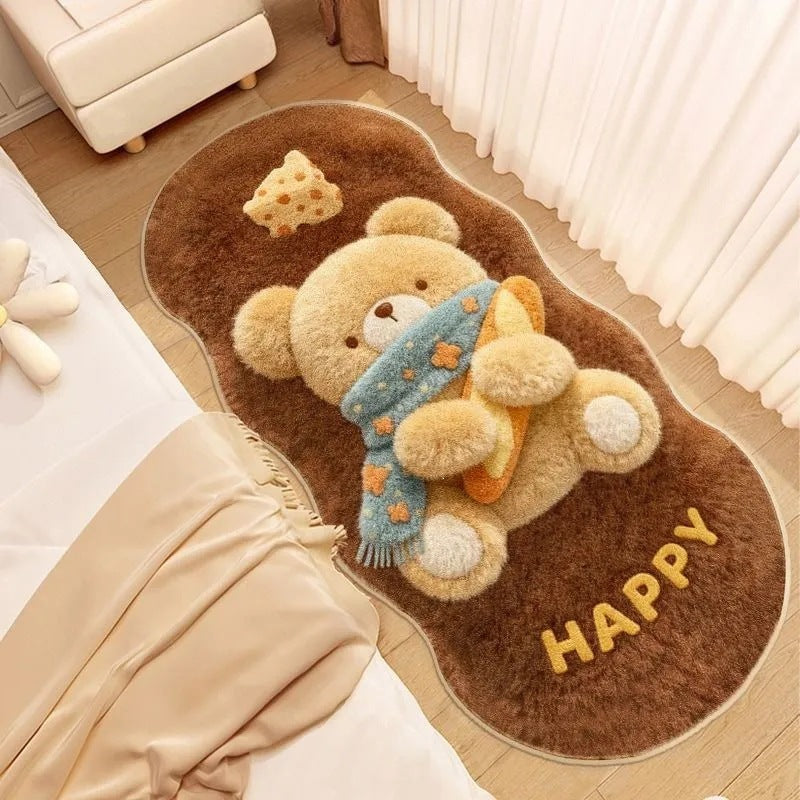 Playful Cat-Themed Plush Area Rug