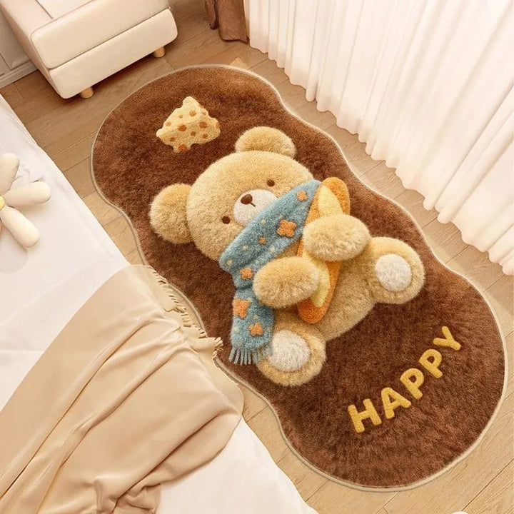 Playful Cat-Themed Plush Area Rug
