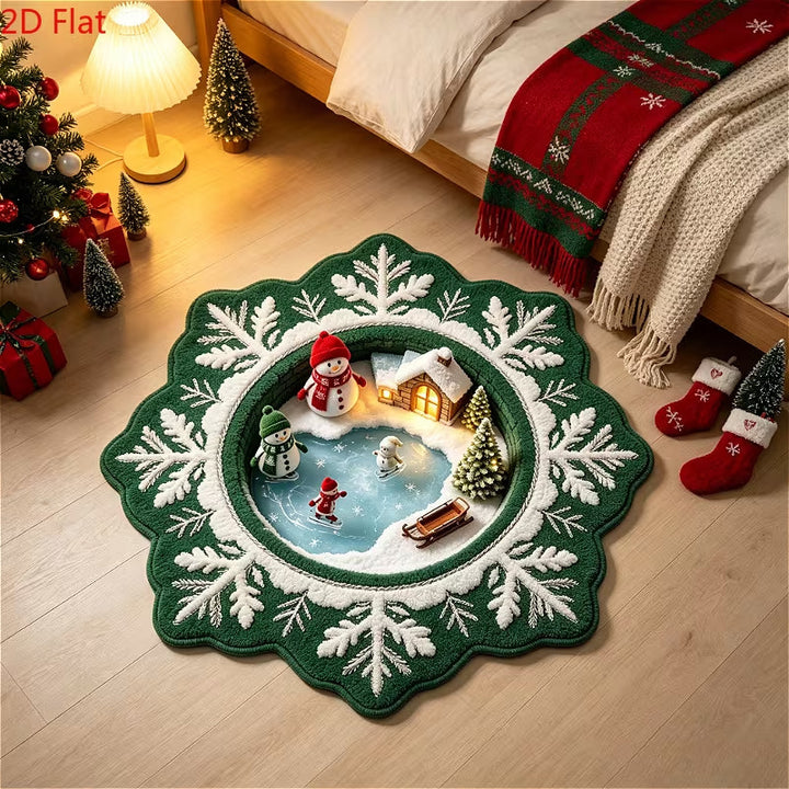 Snowflake-Themed Area Rug