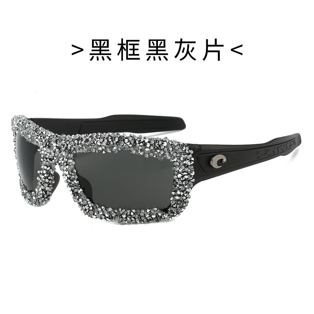 Women's sporty sunglasses with sparkling rhinestone frame Kalsten