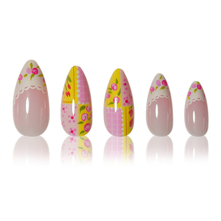 Elegant Floral Design Press-On Nails Set Kalsten