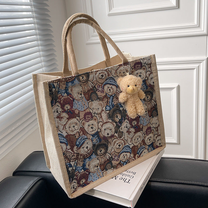 Fun Cartoon Print Tote Bag