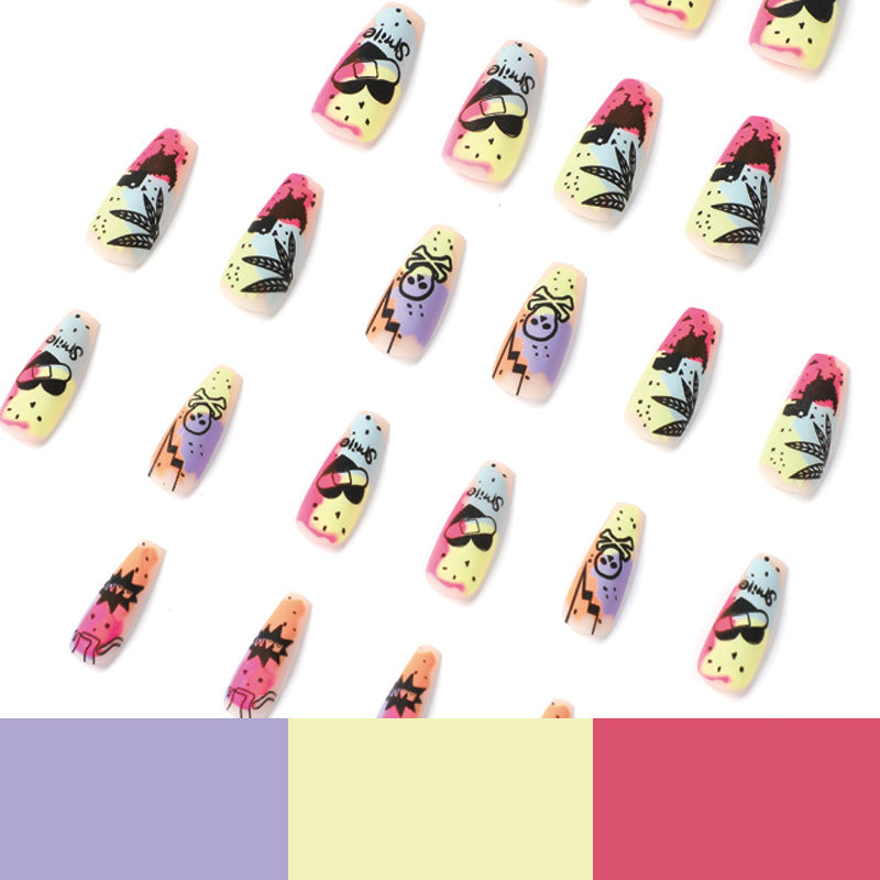 Creative artificial nails with colorful designs Kalsten
