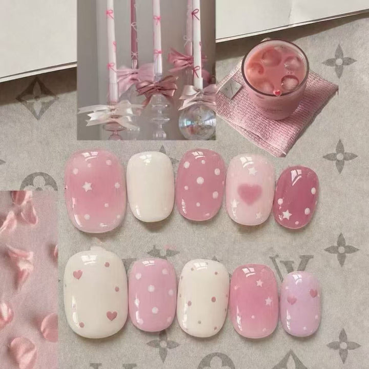 Romantic Heart-Themed Nail Art Set Kalsten