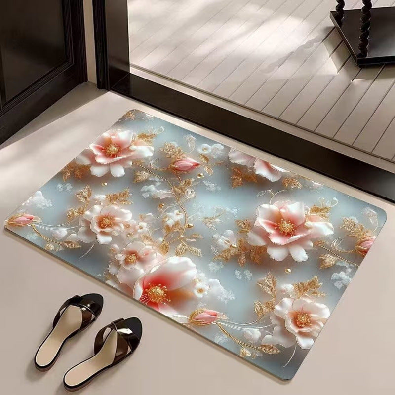Elegant Floral Pattern Area Mat