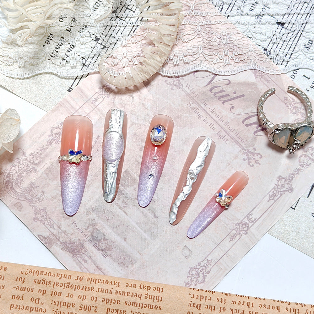 Elegant Nail Art with Rhinestone Accents Kalsten