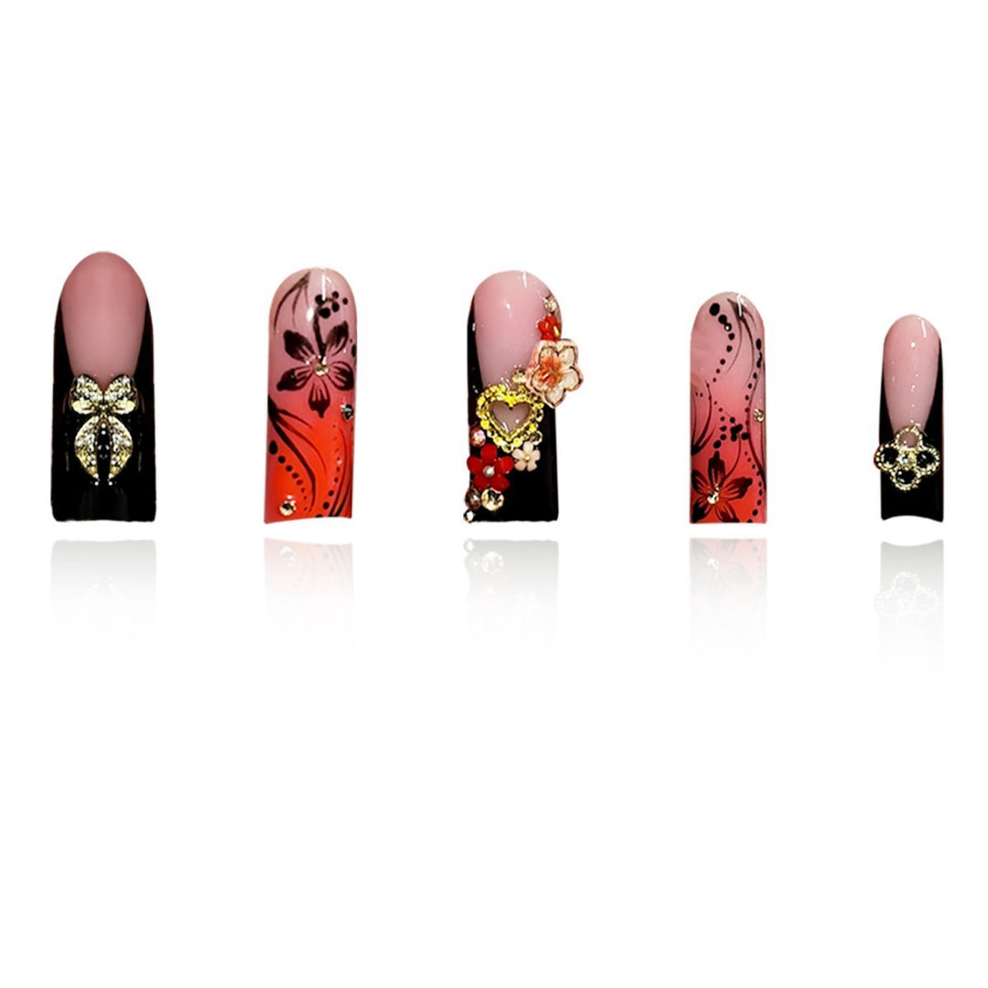 Decorative Floral Design Press-On Nails Kalsten