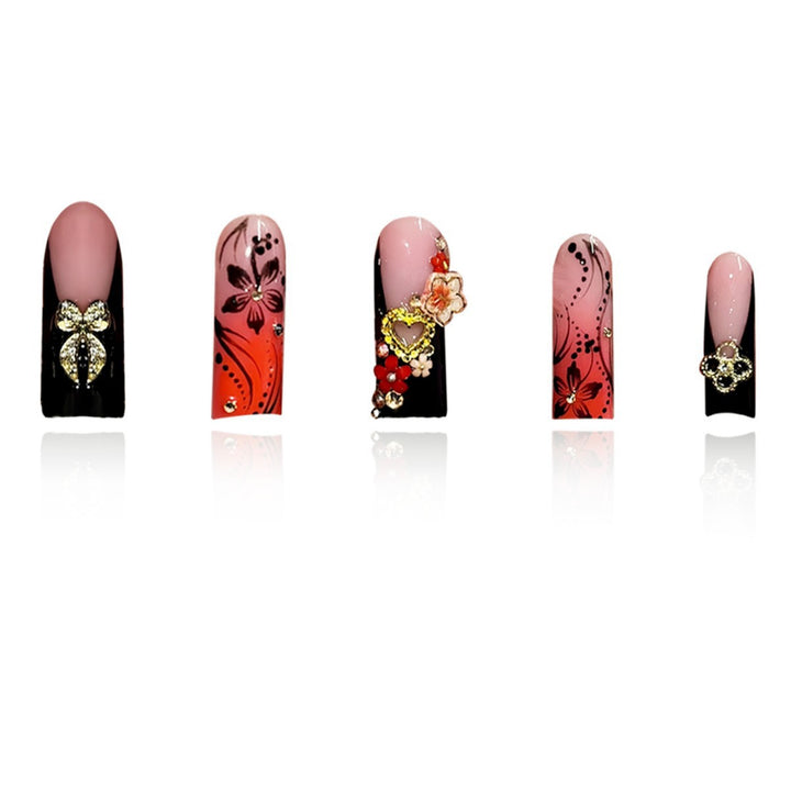 Decorative Floral Design Press-On Nails Kalsten