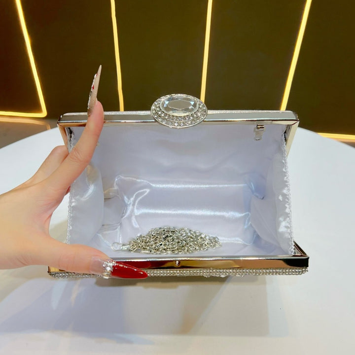 Ornate Rhinestone Evening Clutch