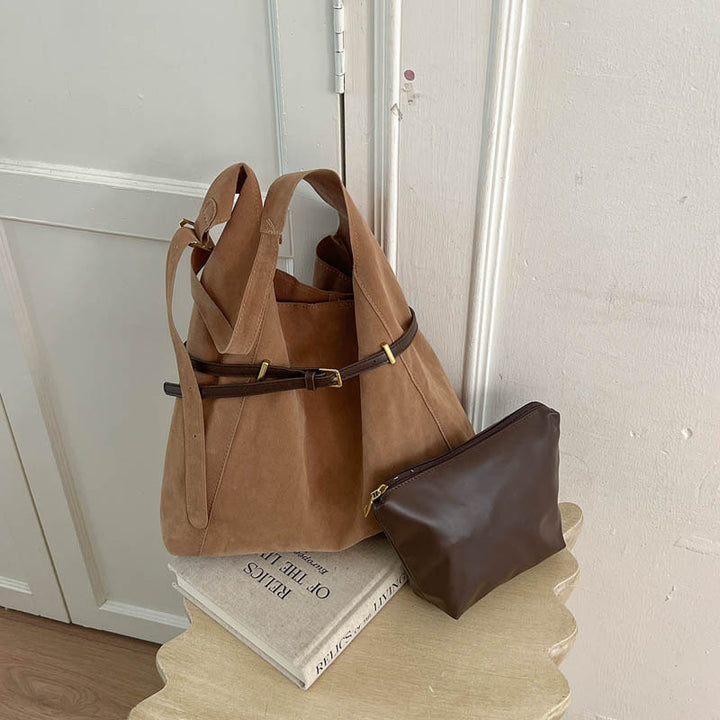 Stylish Suede Tote Bag