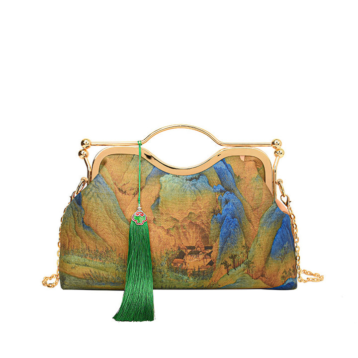 Vintage Art-Inspired Handbag