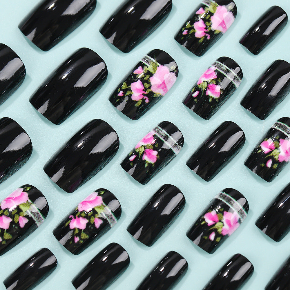 Artificial Nail Set with Elegant Rose Design Kalsten