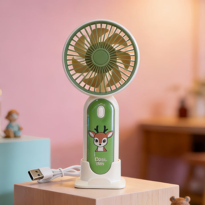 Women's portable hand-held fan with cute lion design Kalsten