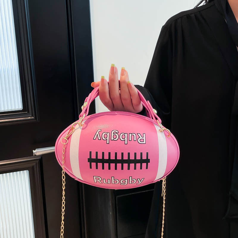 Novelty Rugby Ball Crossbody Bag