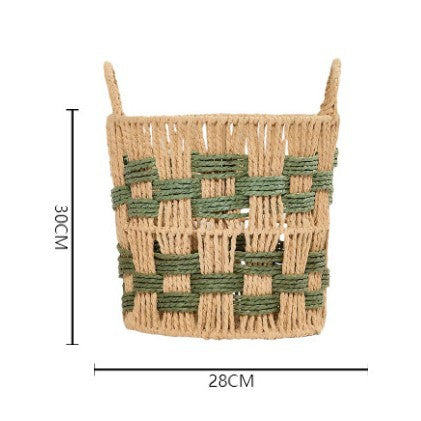 Decorative Woven Storage Basket with Geometric Pattern Kalsten