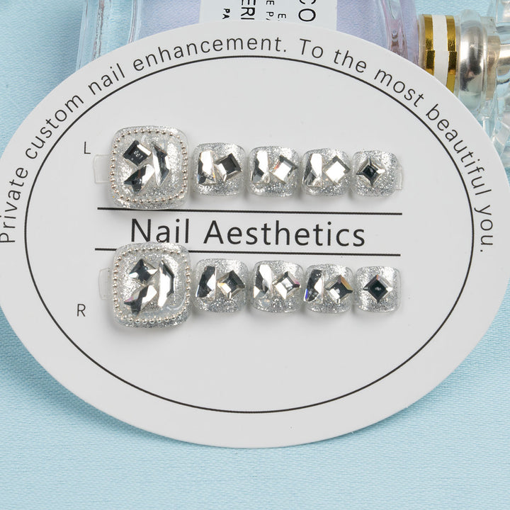Decorative Rhinestone Press-On Toenails
