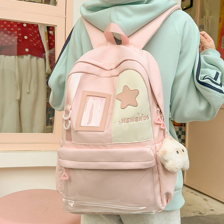 Cozy Plush Star-Embellished Backpack Kalsten