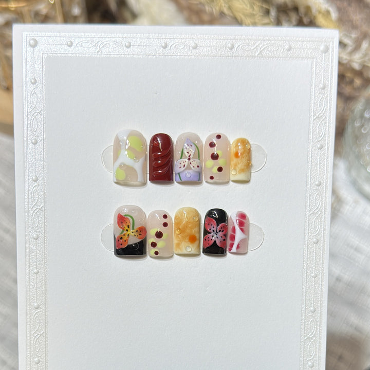 Decorative Nature-Themed Press-On Nail Set Kalsten