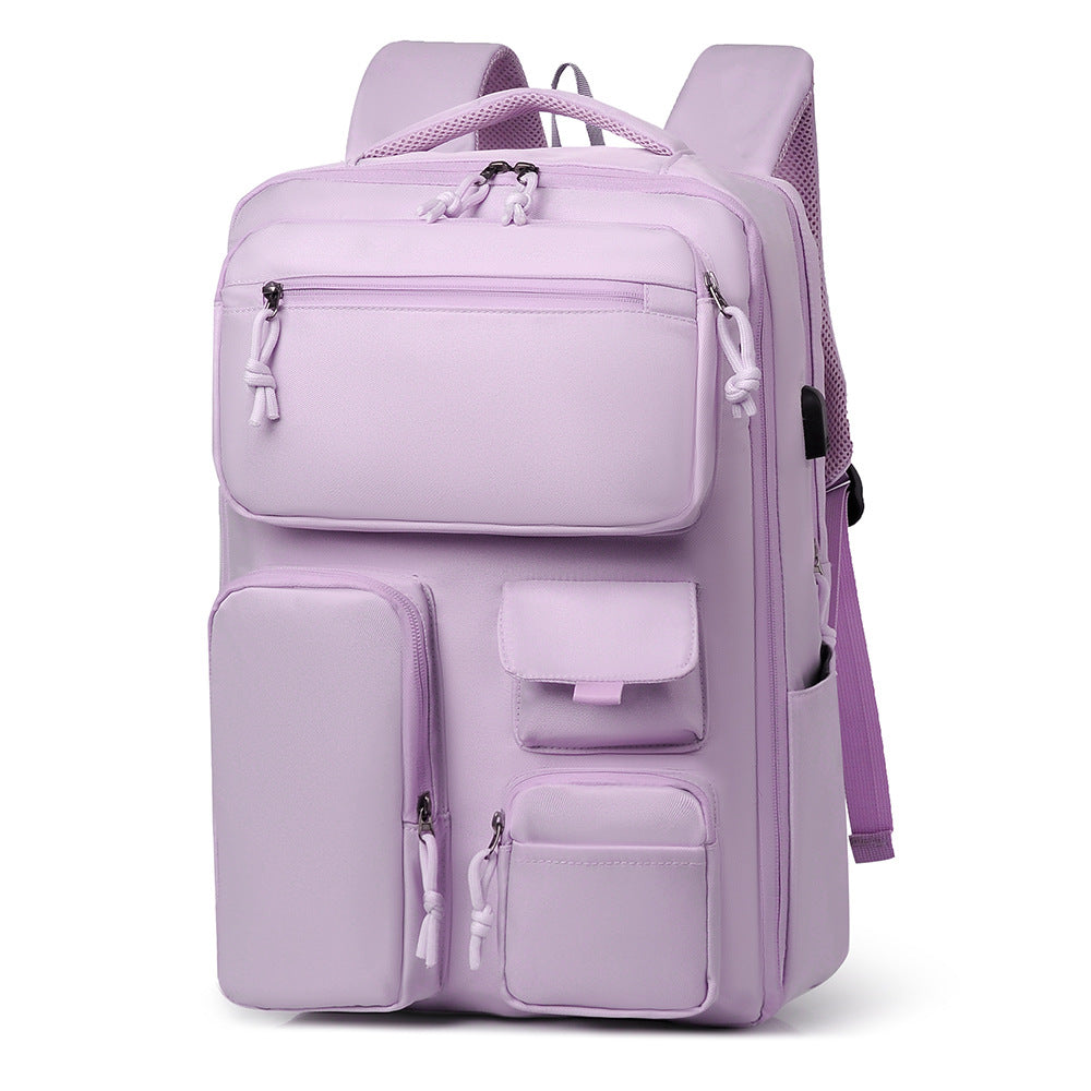 Multi-Pocket Travel Backpack with Ergonomic Design