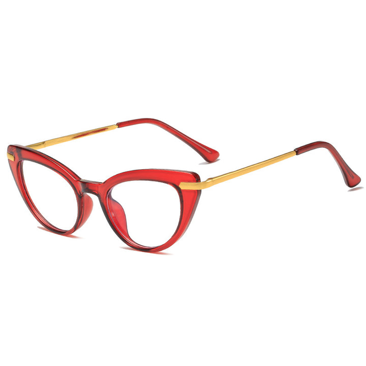 Women's Cat-Eye Sunglasses with Shiny Metal Frame Kalsten