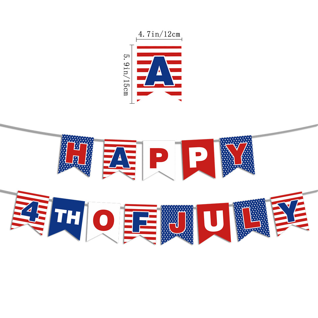 Unisex nan patriotic decorative bunting banner set with pre-strung USA letters and star garlands Kalsten