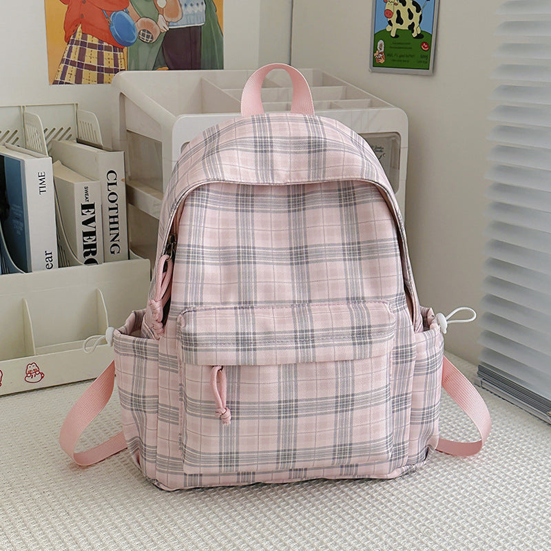 Stylish Checkered Pattern Backpack Kalsten