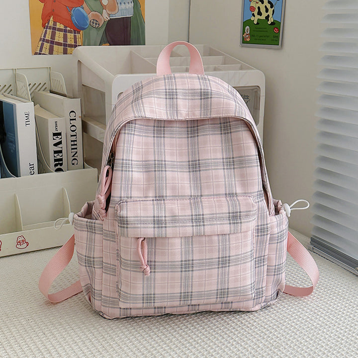 Stylish Checkered Pattern Backpack Kalsten