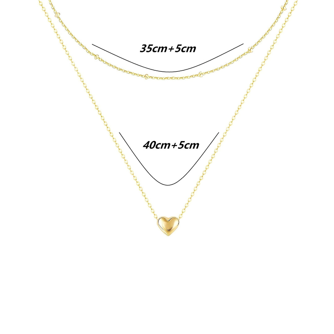 Heart Pendant Layered Necklace Kalsten