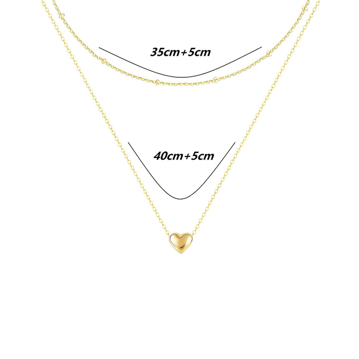 Heart Pendant Layered Necklace Kalsten
