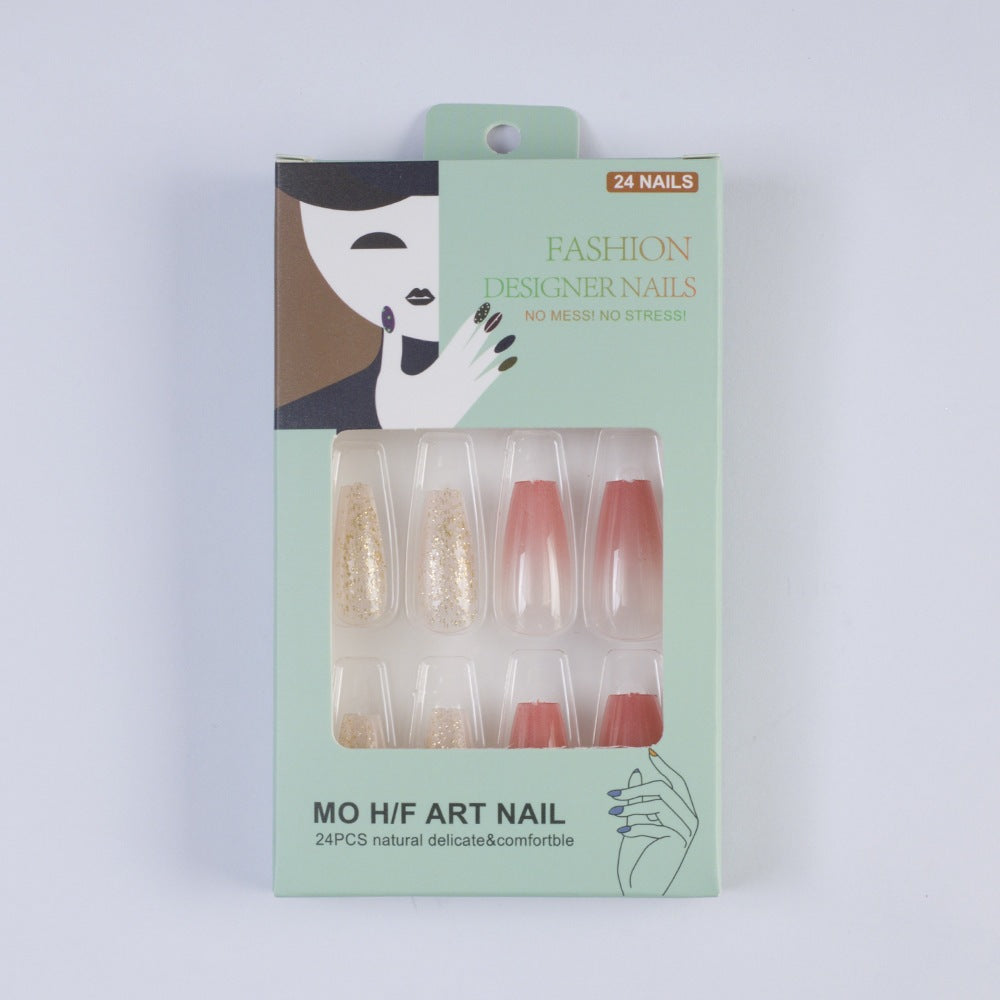 Glamorous artificial nails in modern glitter gradient design Kalsten