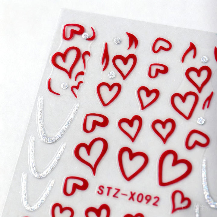 Heart-Shaped Nail Art Stickers