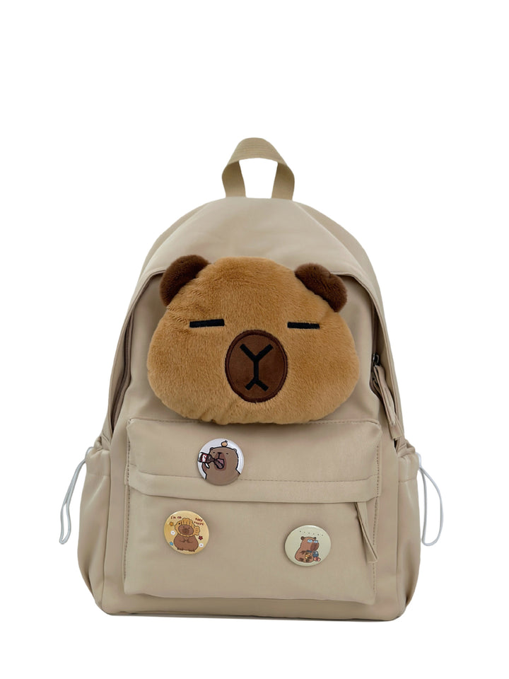 Backpack with Cozy Bear Design and Practical Compartments Kalsten