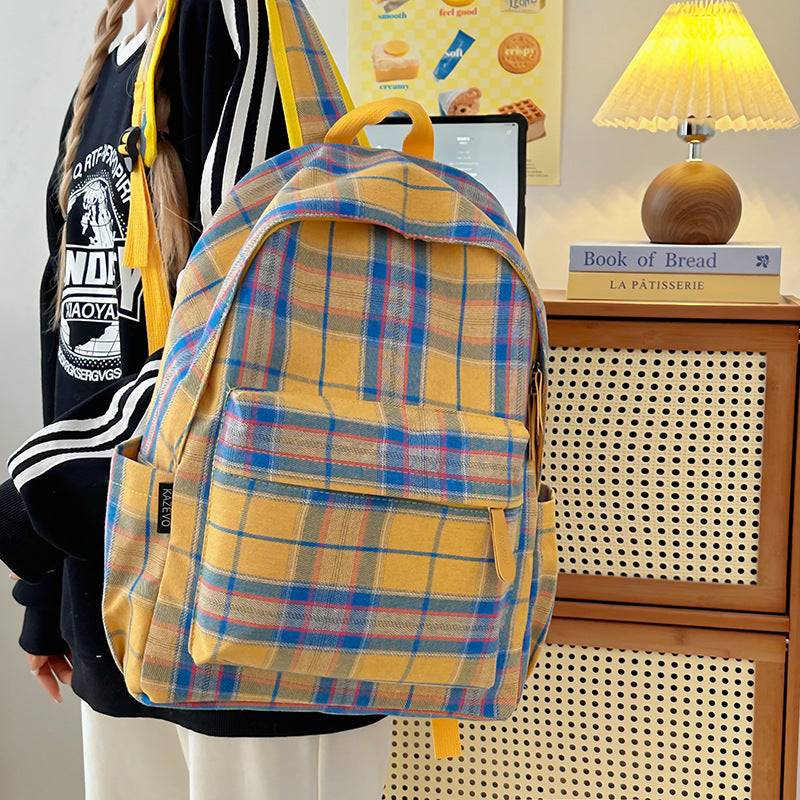 Plaid Patterned Casual Backpack Kalsten