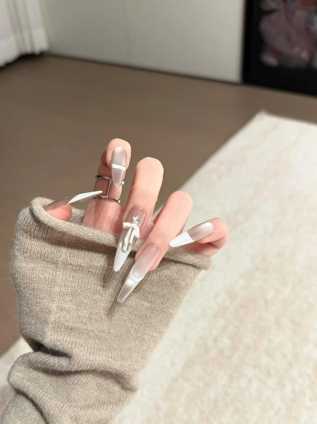 Elegant Long Stiletto Press-On Nail Extensions