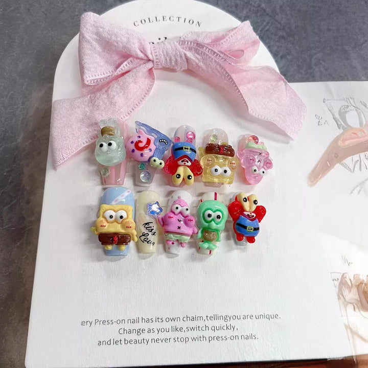 Whimsical Character 3D Press-On Nail Set