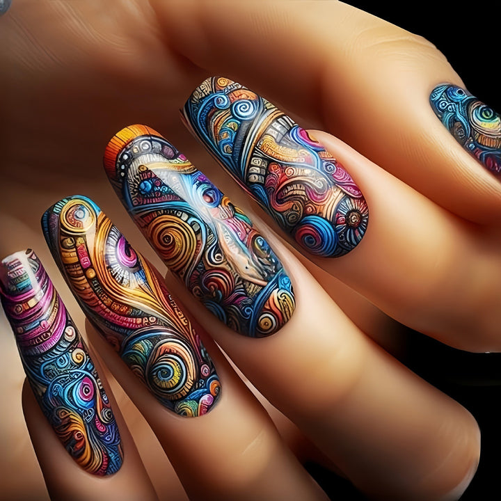 Nail set with elegant glitter design Kalsten