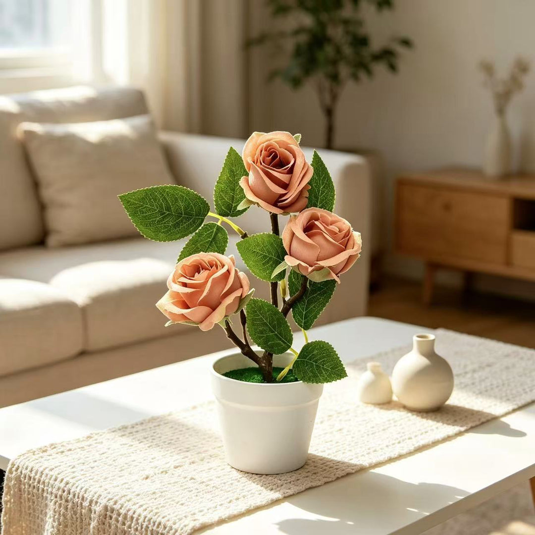 Faux Rose Flower Arrangement for Home Decor