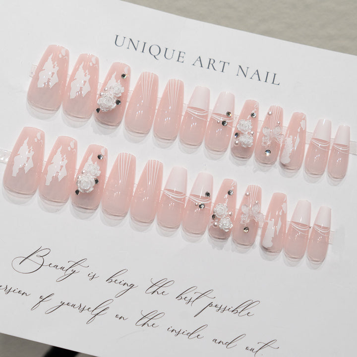 Elegant Floral Acrylic Nail Set