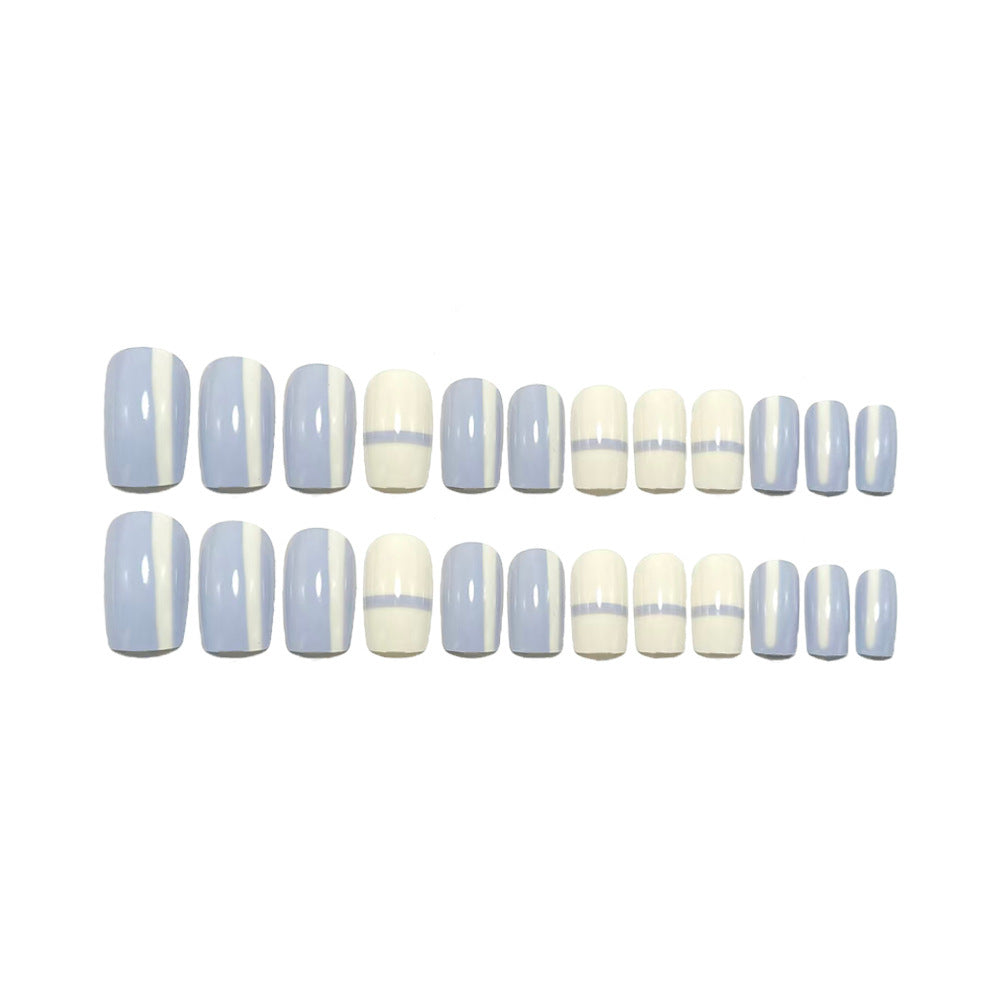 Artificial nails with modern geometric design and stylish gradient Kalsten