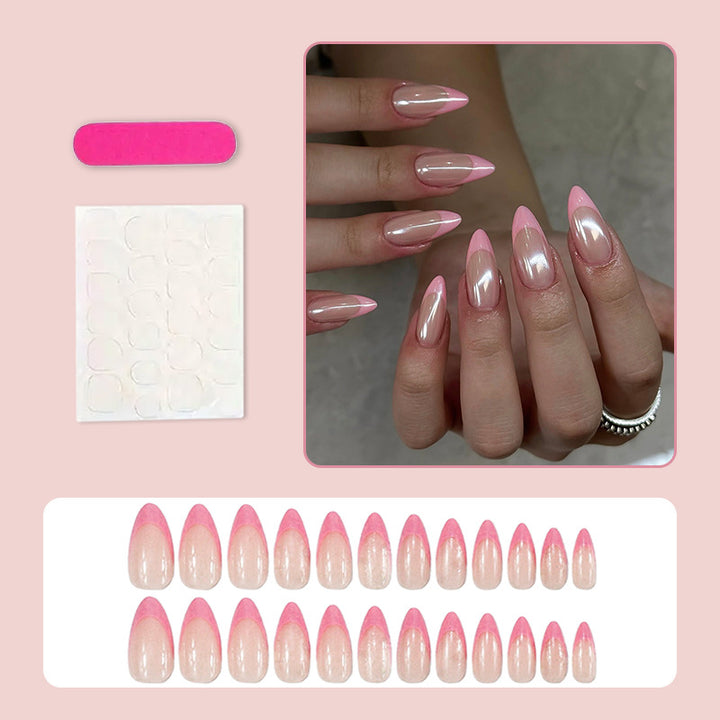 Acrylic nail set with elegant pointed shapes and glossy accents Kalsten