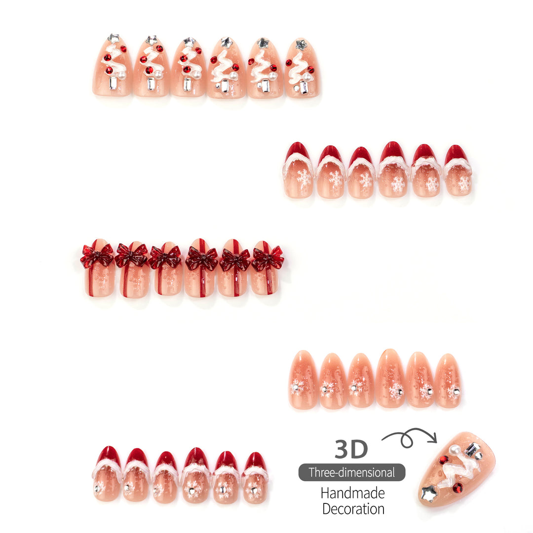 Decorative Holiday-Themed Press-On Nail Art Set