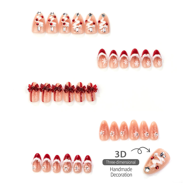 Festive Holiday Press-On Nail Art Set