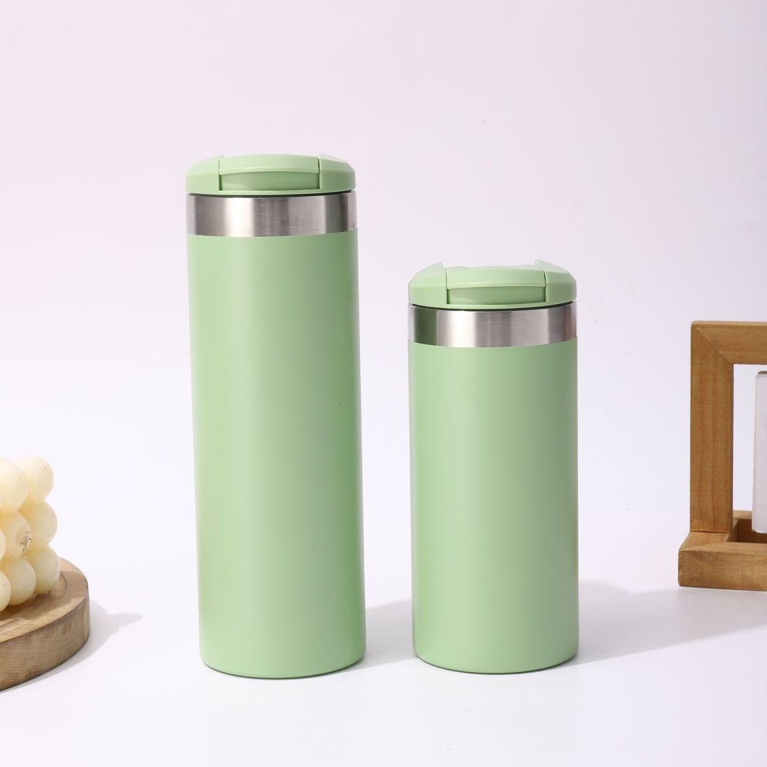 Insulated Stainless Steel Travel Tumbler With Flip Lid And Vacuum Double Wall