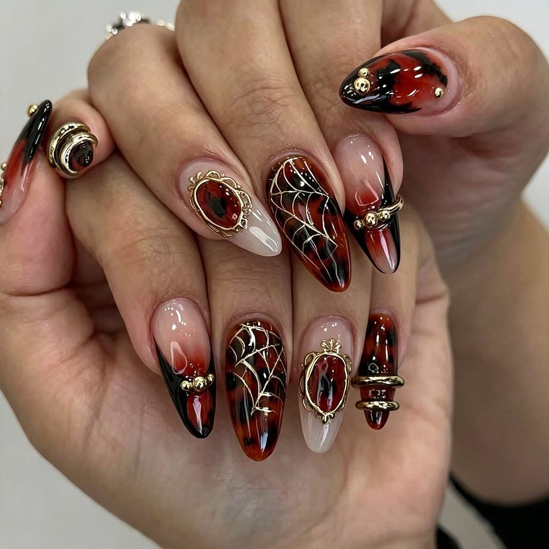 Halloween-Themed Manual Press-On Nail Art Set