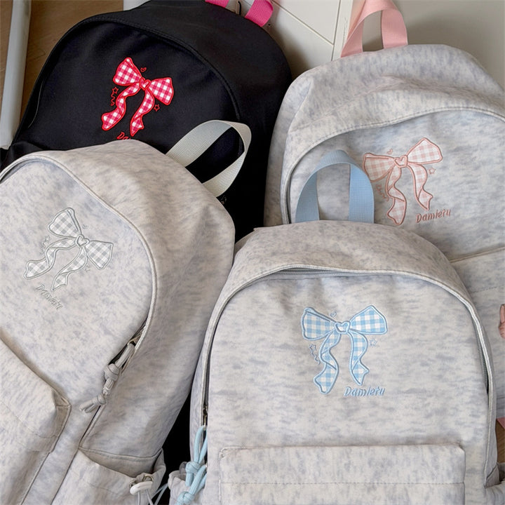 Stylish Embroidered Bow Pattern Backpack Kalsten