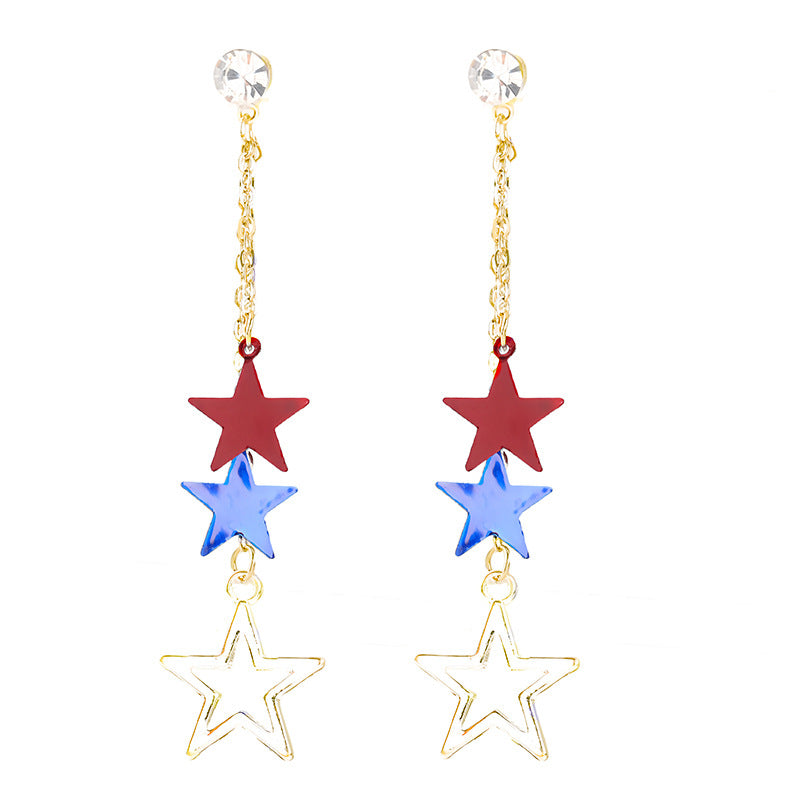 Women nan enamel horseshoe earrings with star motif and fishhook closure Kalsten