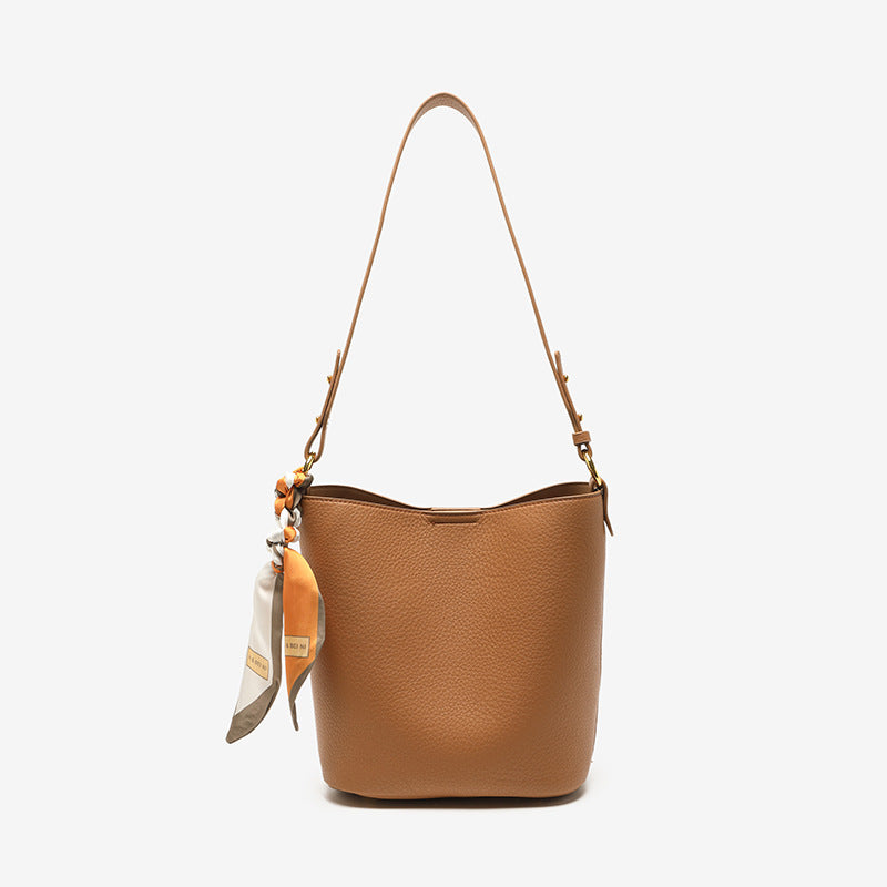 Textured Leather Bucket Bag Kalsten