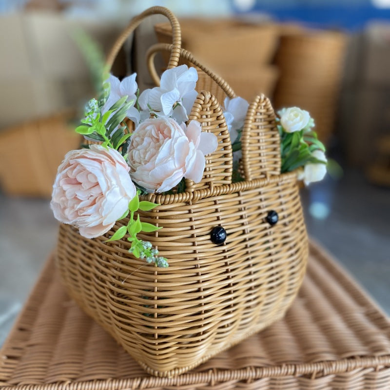 Cute Bunny-Shaped Woven Storage Basket Kalsten