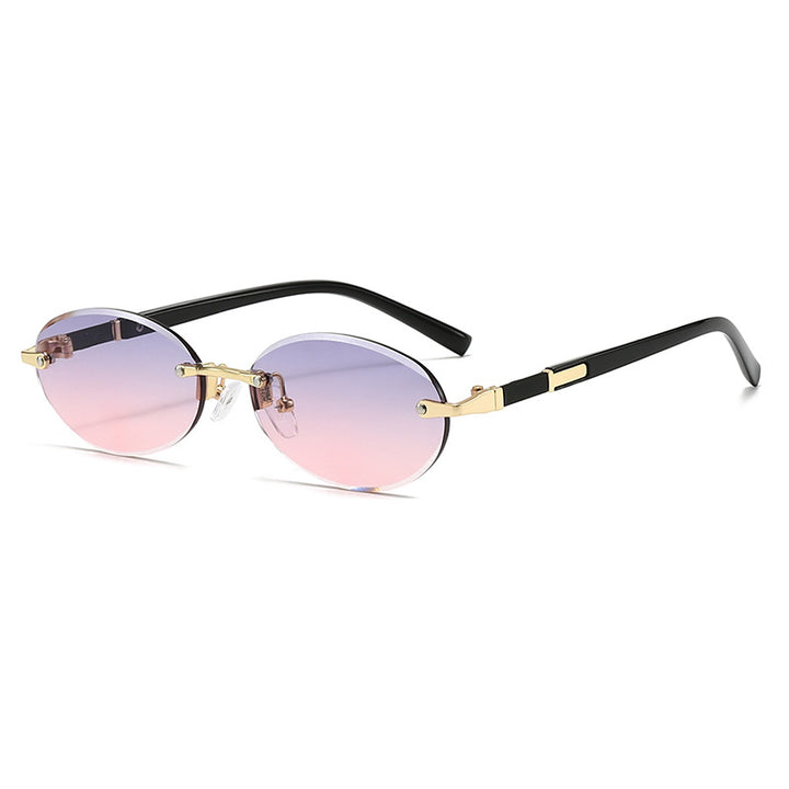 Women’s fashionable oval sunglasses with trendy metal frame Kalsten