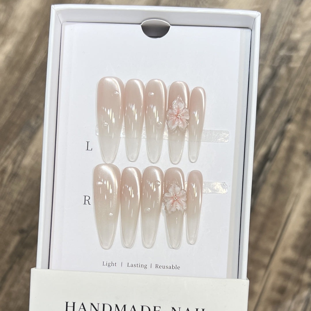 Elegant Stiletto Nail Extensions with Floral Accents Kalsten
